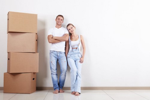 Moving van and boxes for house removals in Haringey