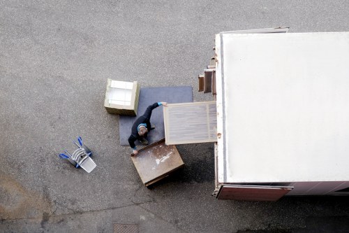 Moving team handling booking and service paperwork