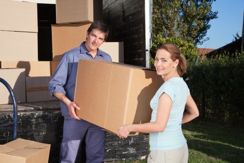 Professional moving van service with secure cargo